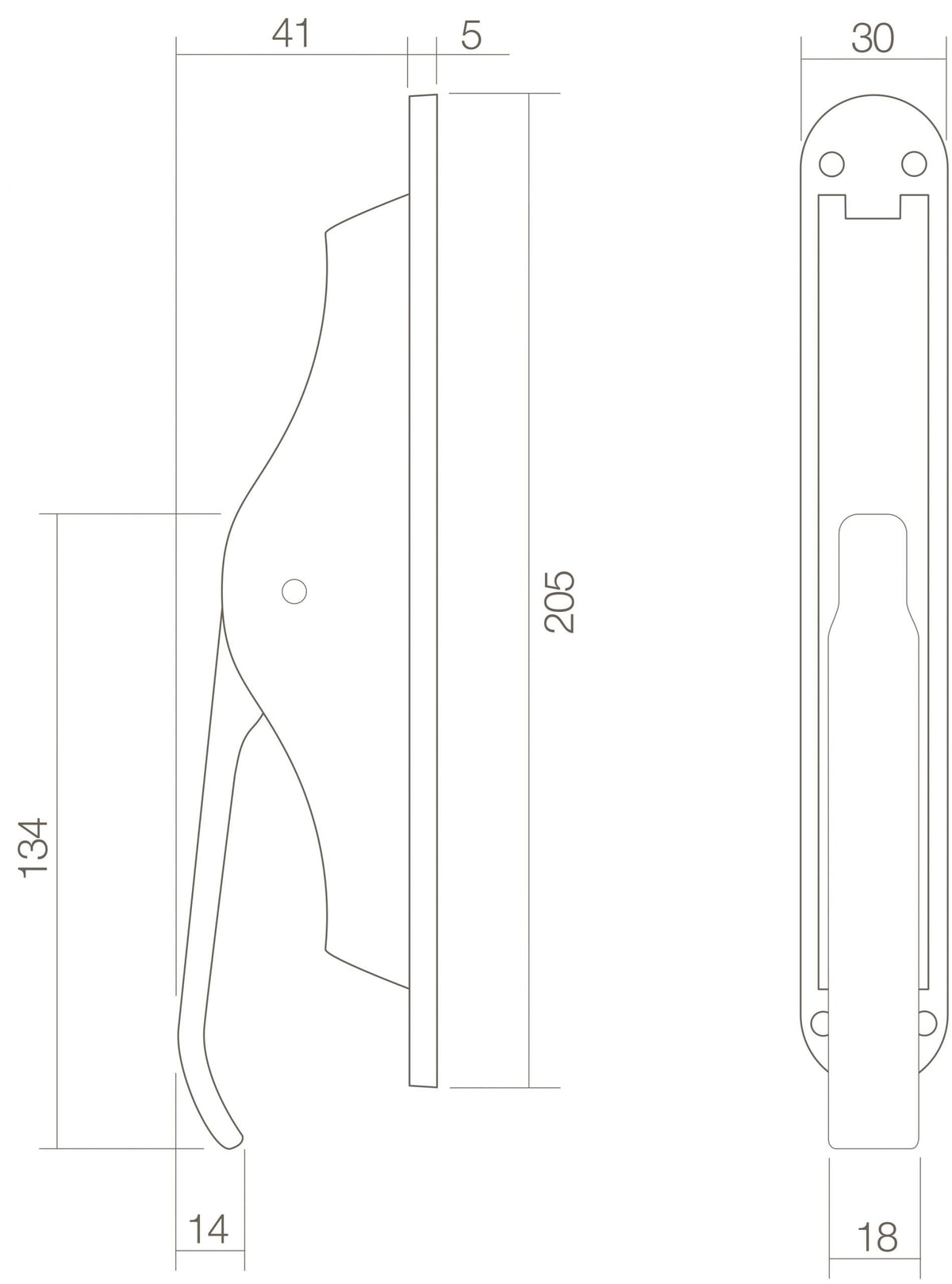 Intersteel deurespagnolet messing gelakt detail