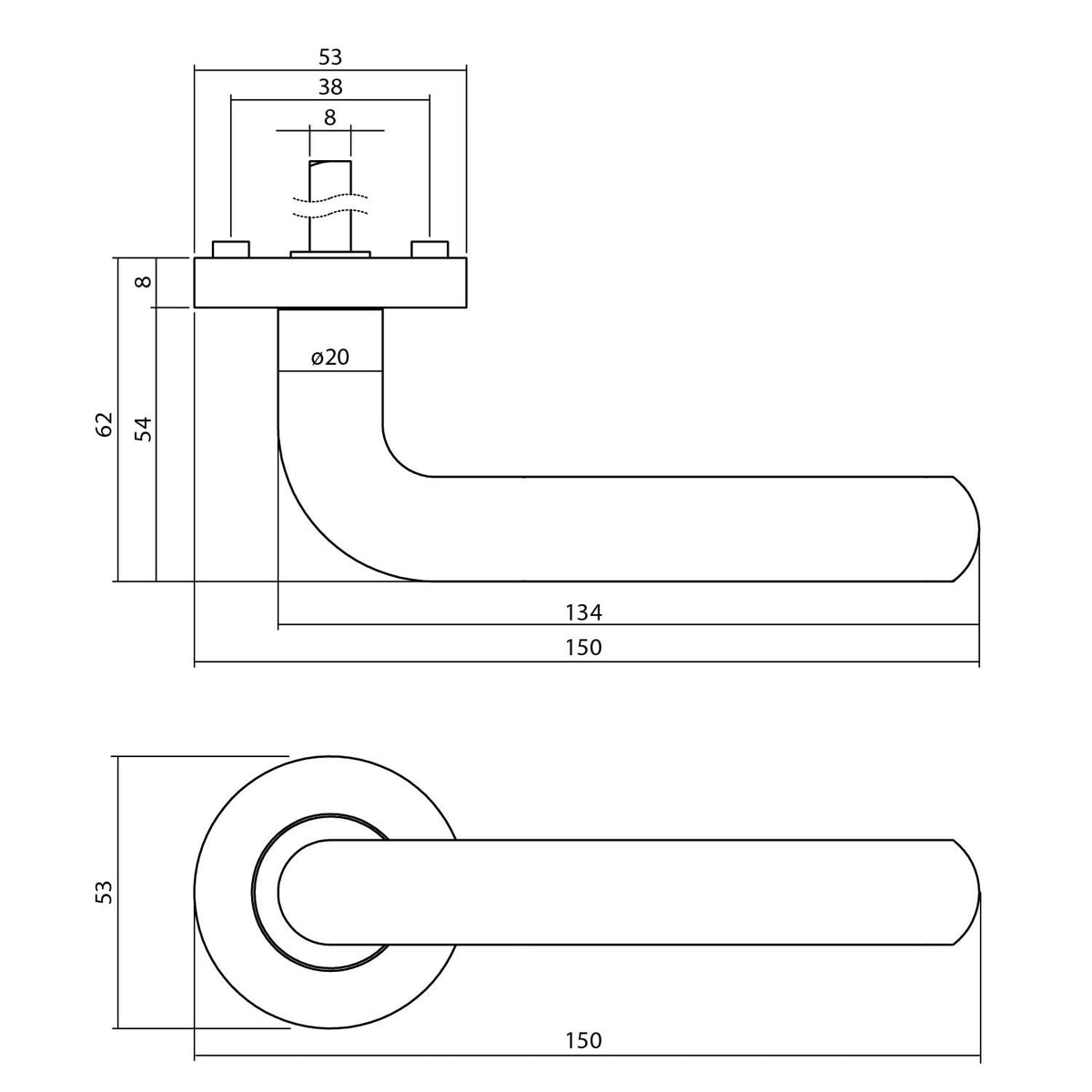 Intersteel deurkruk Agatha op rozet mat zwart – detail