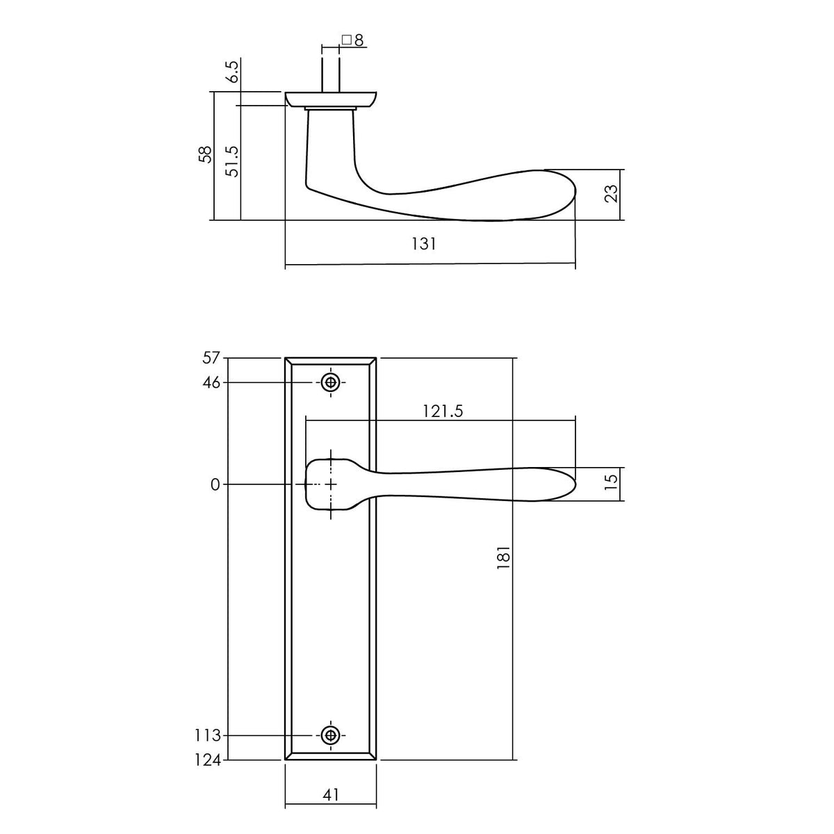 Intersteel deurkruk Banaan rechthoekig schild messing getrommeld detail