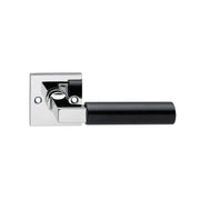 Intersteel deurkruk Bau-Stil op rozet chroom/mat zwart vooraanzicht