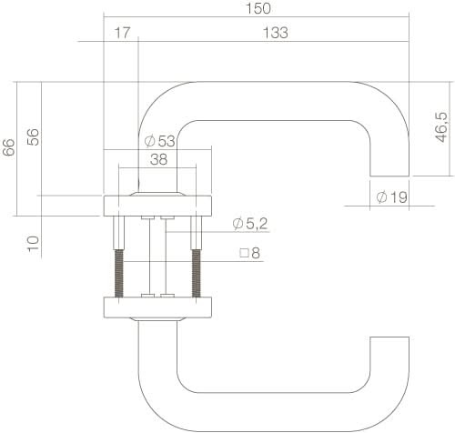Intersteel deurkruk Bern op rozet mat zwart – detail