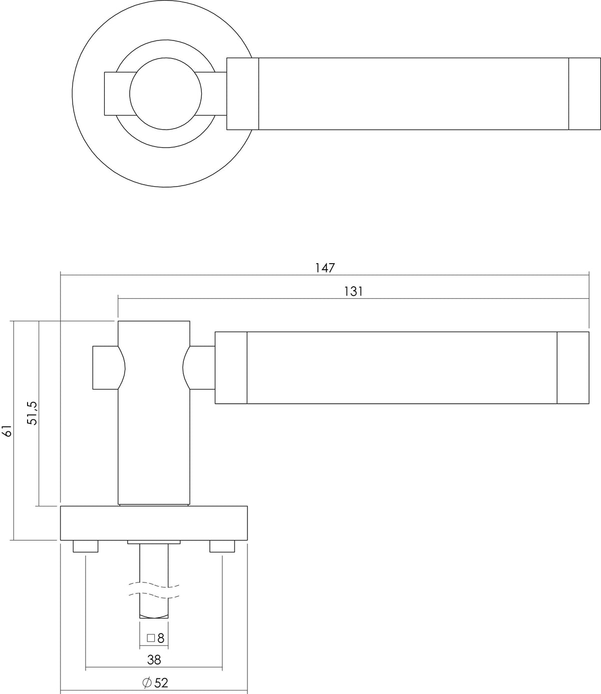 Intersteel deurkruk Birgit op rozet chroom detail