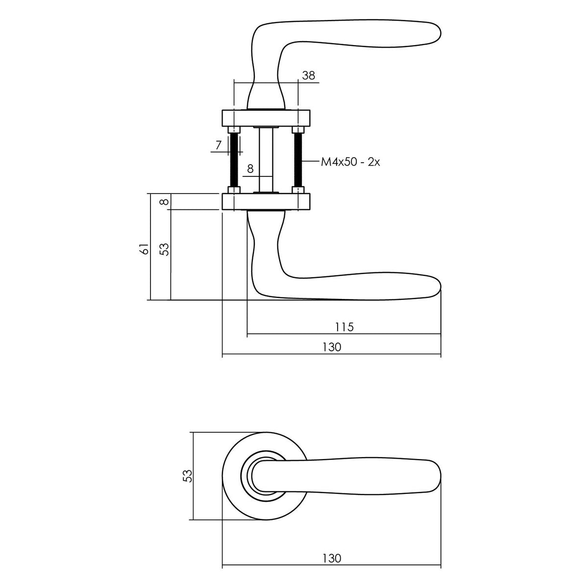 Intersteel deurkruk Bjorn ronde rozet wit detail