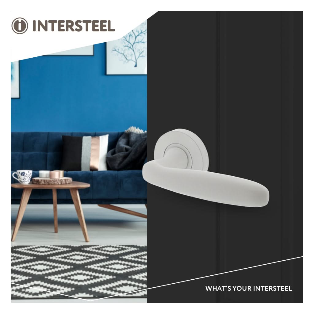 Intersteel deurkruk Bjorn ronde rozet wit gemonteerd