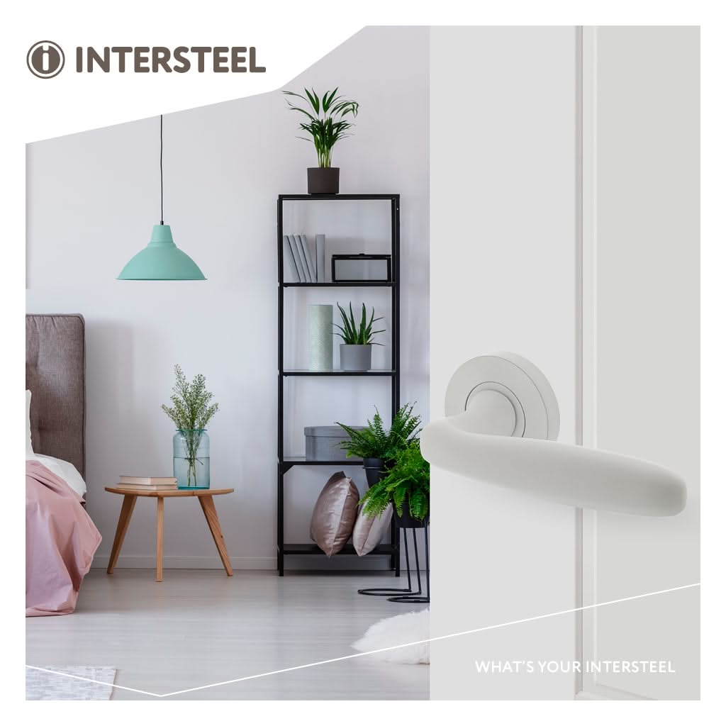 Intersteel deurkruk Bjorn ronde rozet wit zijaanzicht