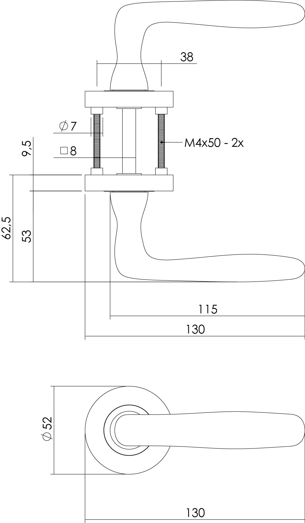 Intersteel deurkruk Bjorn op rozet mat nikkel detail