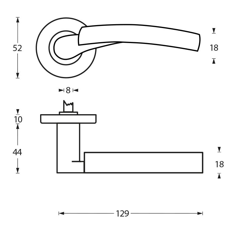 Intersteel deurkruk Bryan op rozet mat nikkel detail