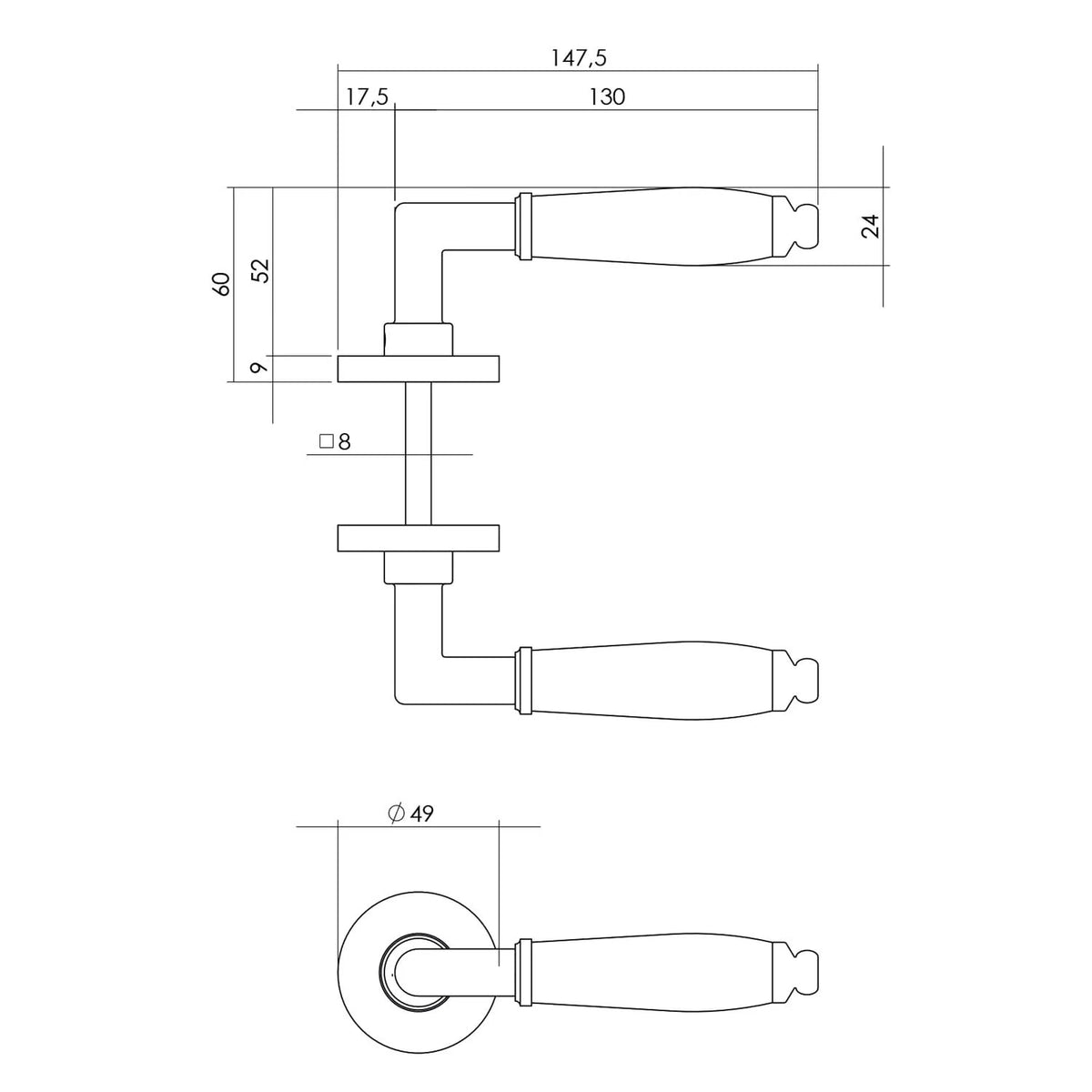 Intersteel deurkruk Courgette op rozet nikkel detail