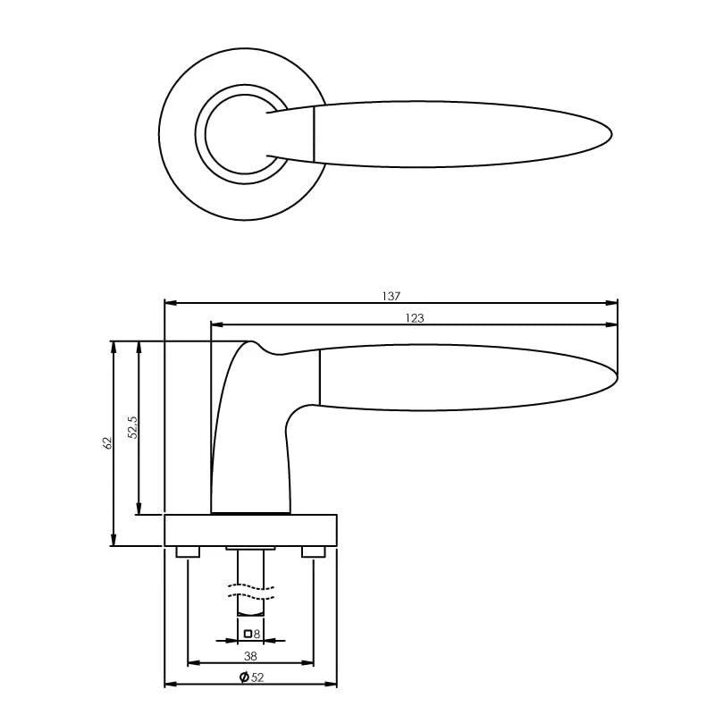 Intersteel deurkruk Elen op rozet chroom detail