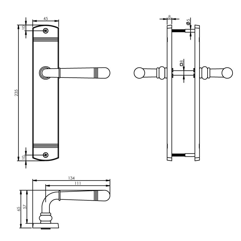 Intersteel deurkruk Helena schild chroom detail