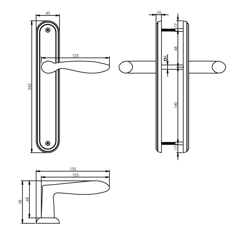 Intersteel deurkruk George op schild nikkel mat – detail
