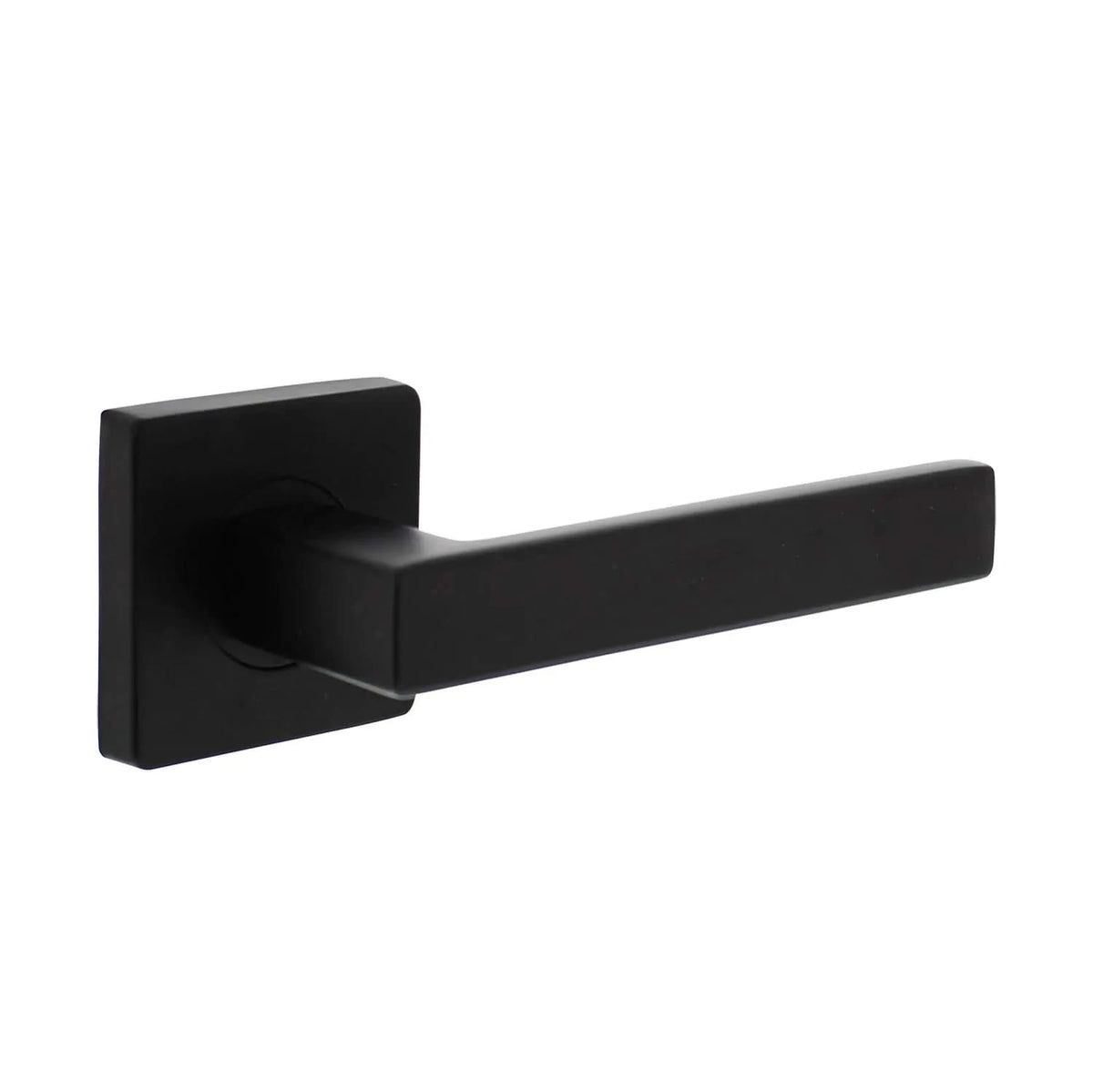 Intersteel deurkruk Hera mat zwart vierkant rozet vooraanzicht