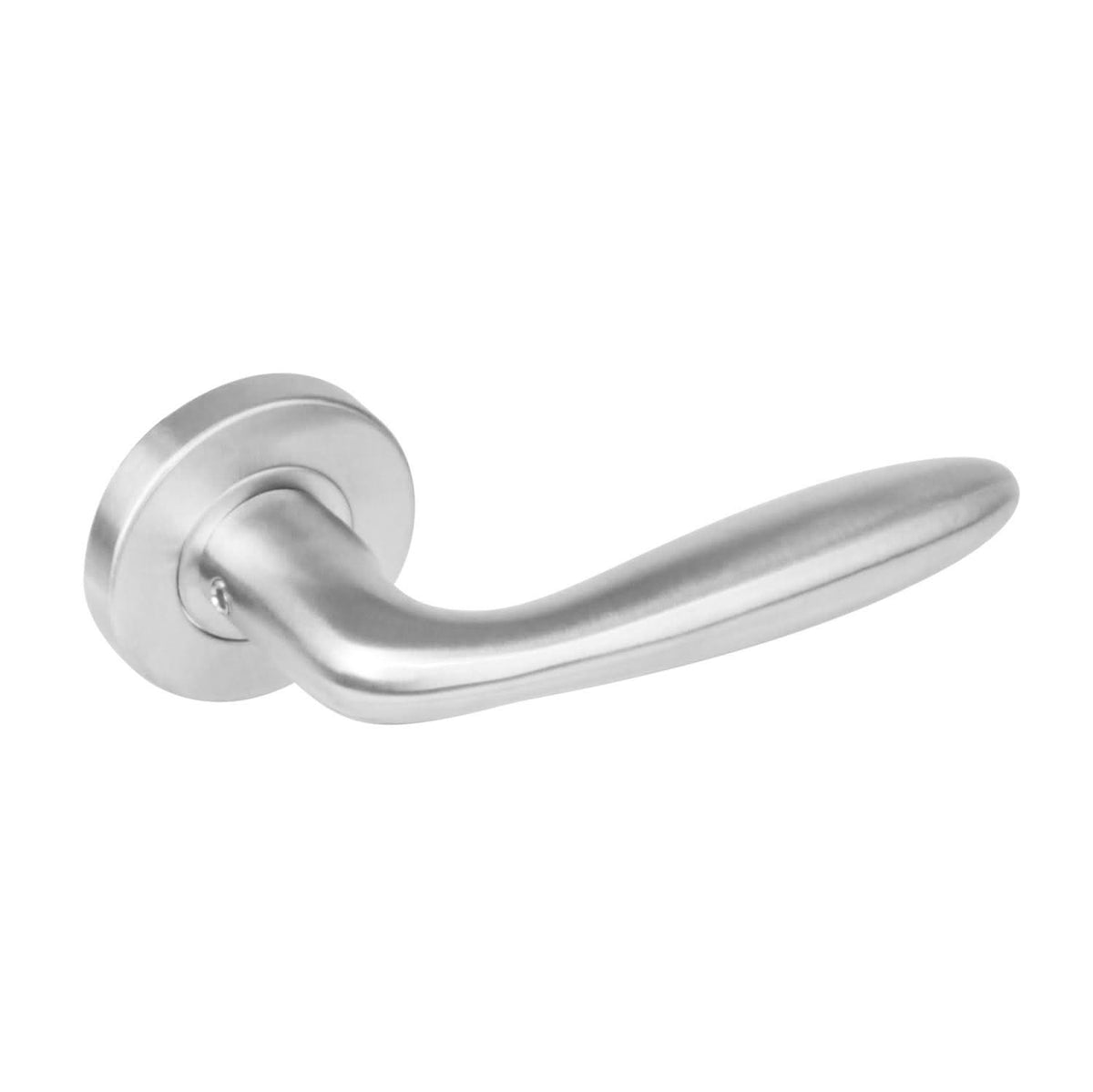 Intersteel deurkruk Jupiter op rond rozet RVS geborsteld vooraanzicht