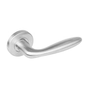 Intersteel deurkruk Jupiter op rond rozet RVS geborsteld vooraanzicht