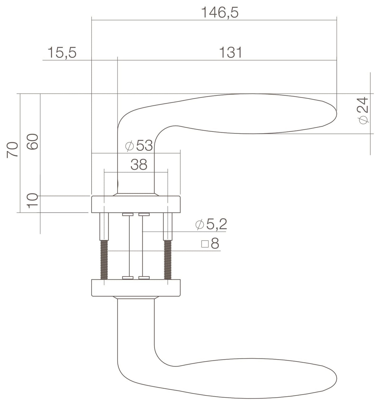 Intersteel deurkruk Jupiter op rozet RVS geborsteld – detail