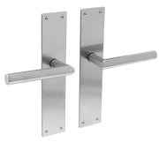 Intersteel deurkruk Jura op schild RVS geborsteld blind - vooraanzicht