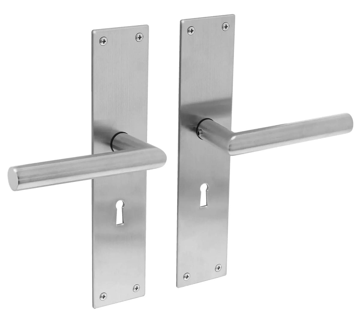 Intersteel deurkruk Jura schild 250x55 mm RVS geborsteld - detailweergave
