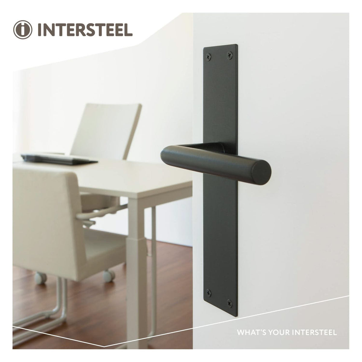 Intersteel Deurkruk Jura met schild 250x55x2mm zwart Blind 4