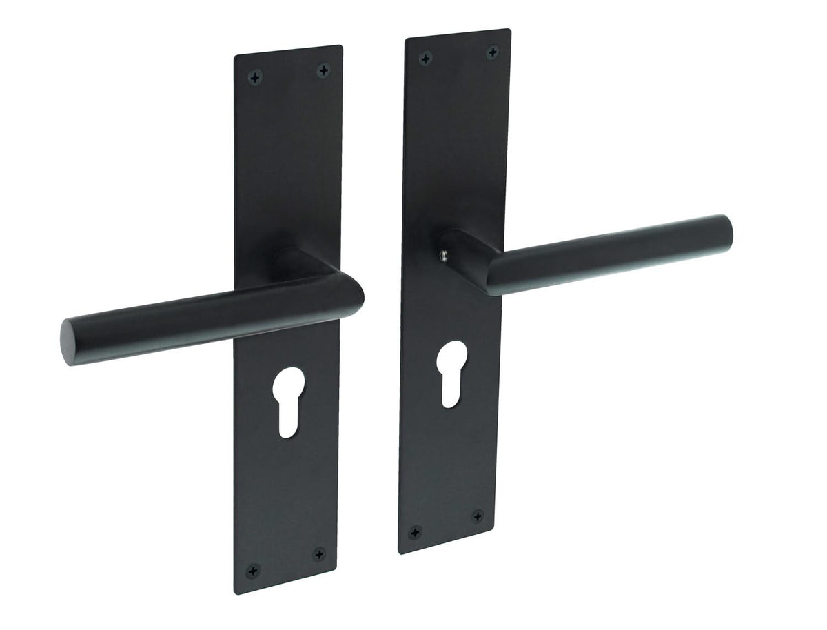 Intersteel Deurkruk Jura met schild 250x55x2mm zwart - Deurbeslag-expert