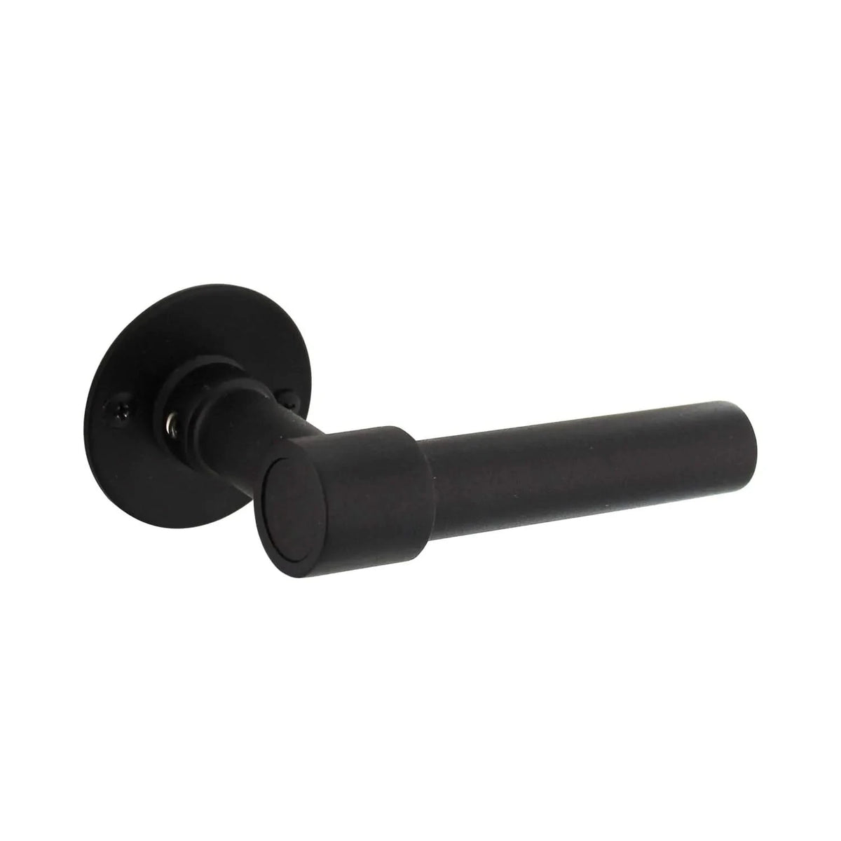 Intersteel deurkruk L-L-model dun rozet RVS/zwart - vooraanzicht