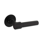 Intersteel deurkruk L-L-model dun rozet RVS/zwart - vooraanzicht