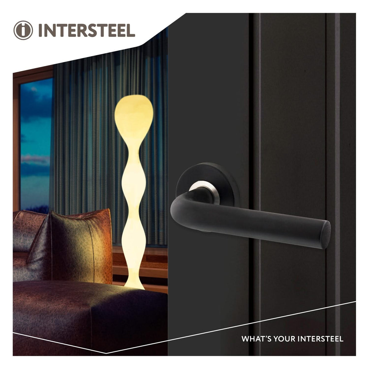 Intersteel deurkruk Luzern RVS mat zwart - gemonteerd