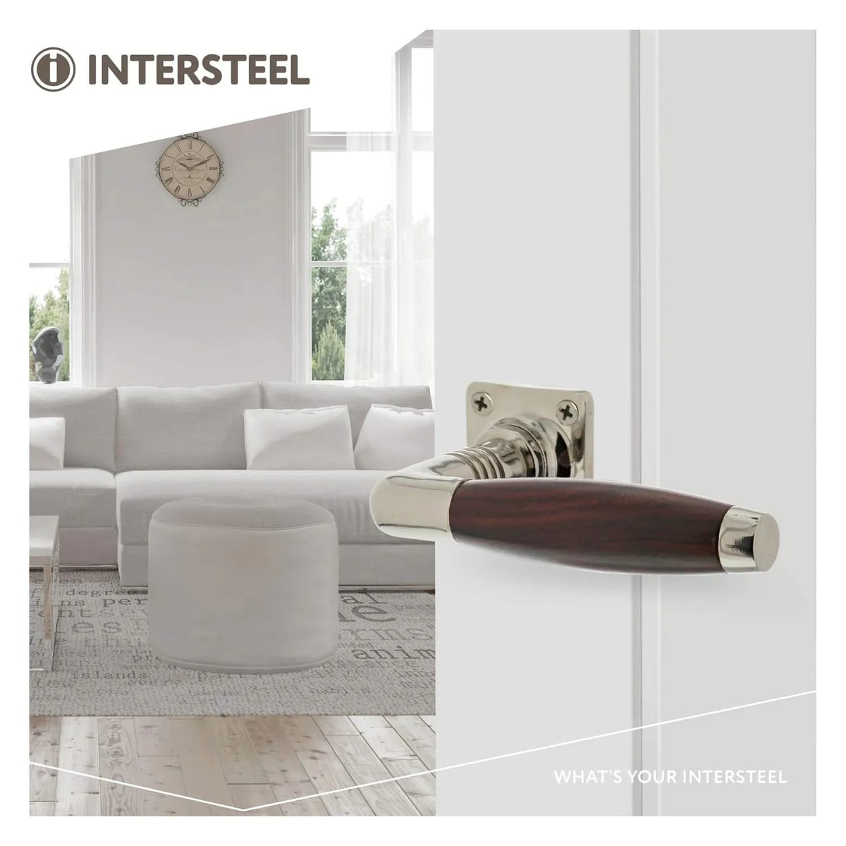 Intersteel deurkruk Ton Palissander nikkel – productfoto