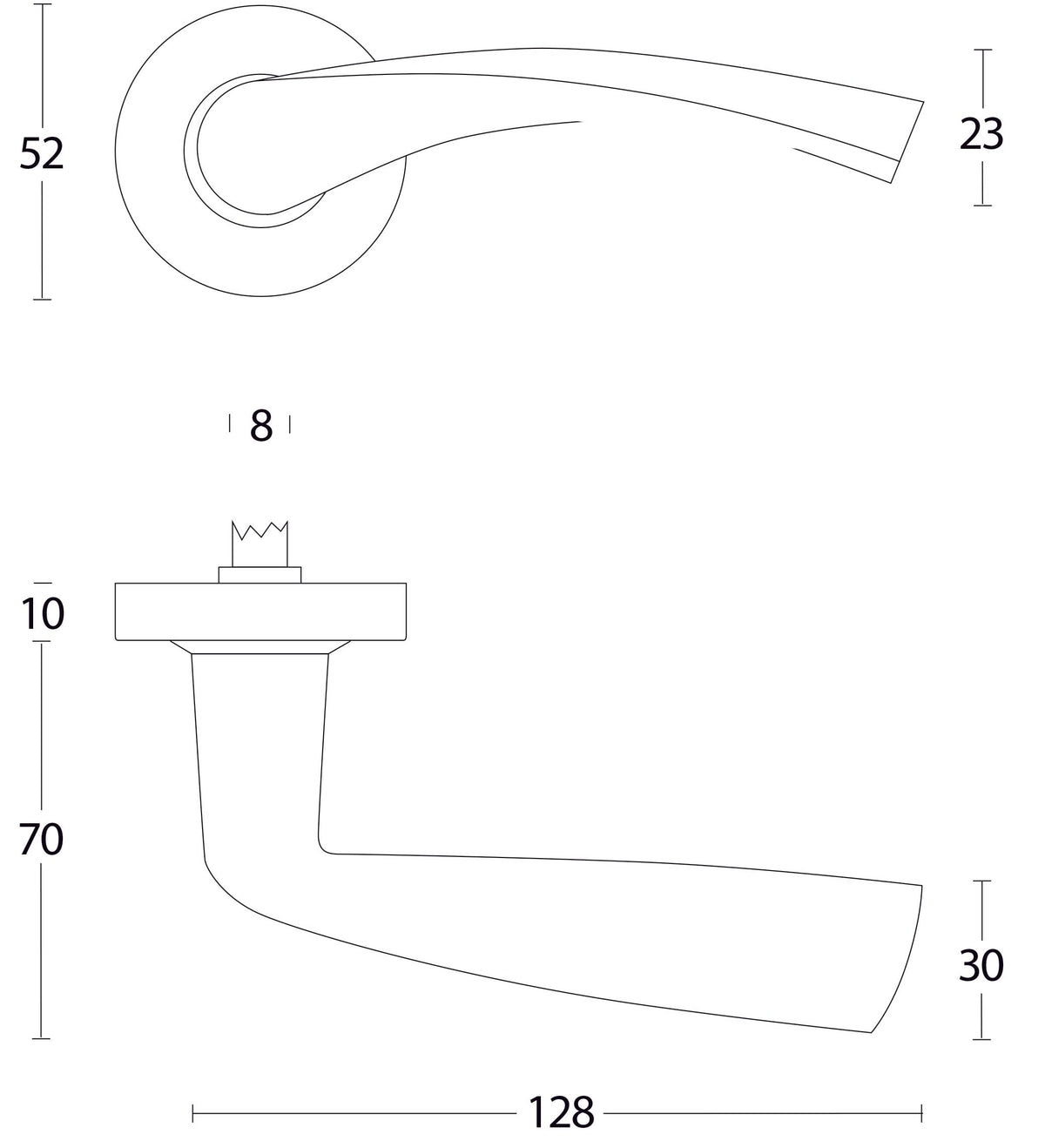 Intersteel deurkruk Vlinder op rozet RVS geborsteld – detail