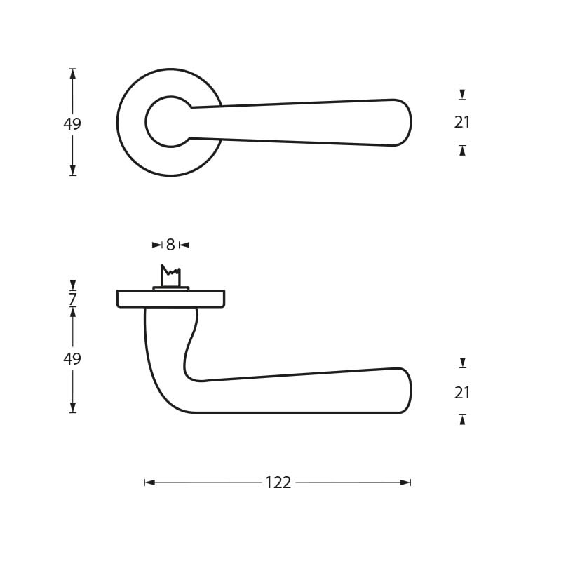 Intersteel deurkruk Yvonne op rozet chroom mat – detail