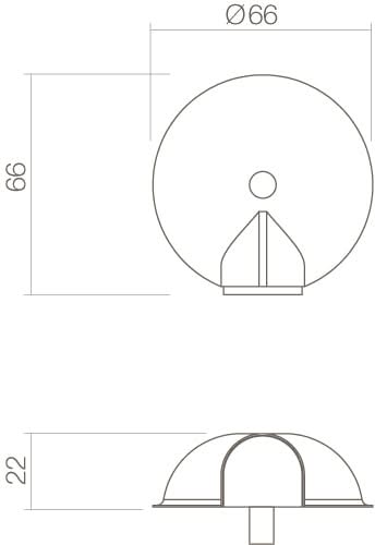 Intersteel deurstop bol 65 mm met nokken rvs geborsteld – detail