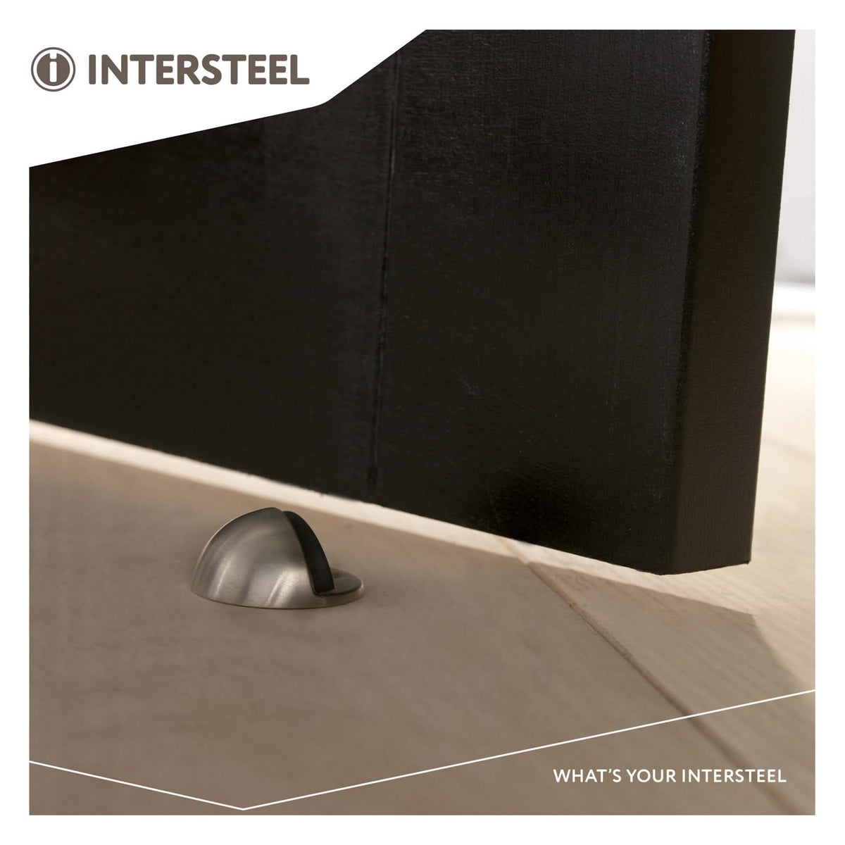 Intersteel deurstop bolrond RVS geborsteld – gemonteerd