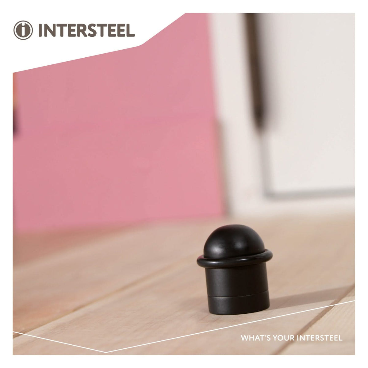 Intersteel deurstop met ring mat zwart – gemonteerd