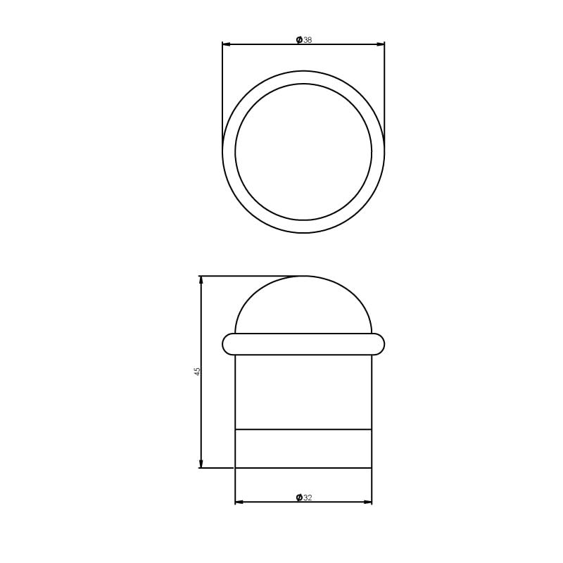Intersteel deurstop met ring nikkel mat – detail