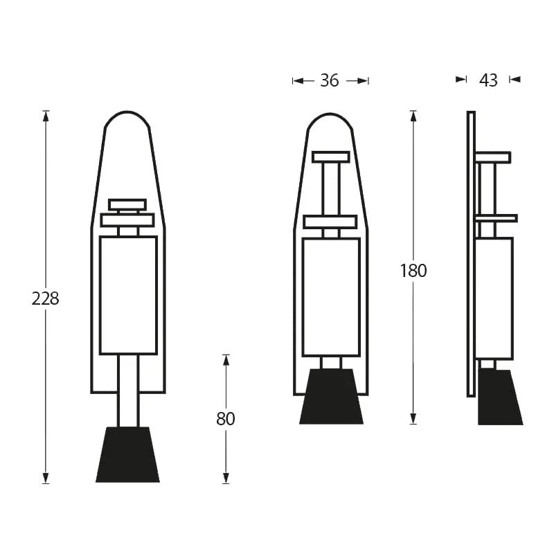 Intersteel deurvastzetter 180 mm rvs geborsteld – detail
