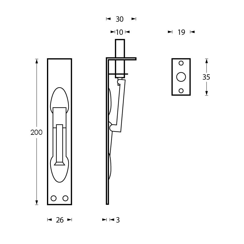 Intersteel kantschuif 200 mm rvs geborsteld detail