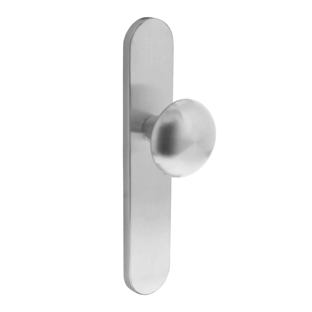 Intersteel knop paddenstoel op schild met nok RVS geborsteld – vooraanzicht