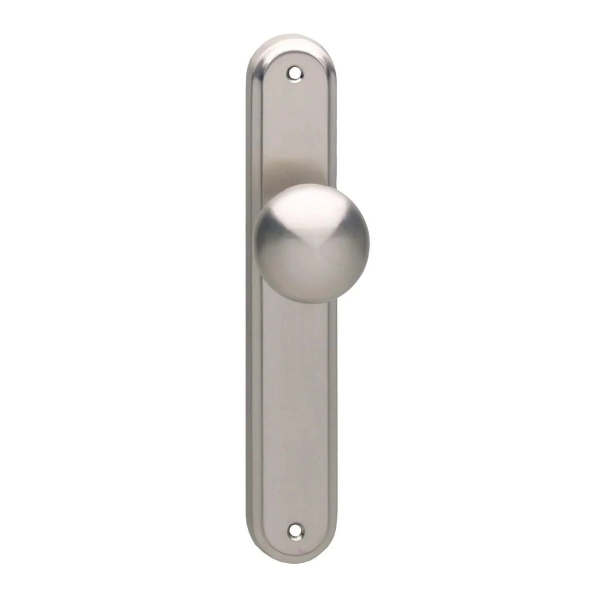 Intersteel knop op schild 60x25 mm nikkel mat – vooraanzicht