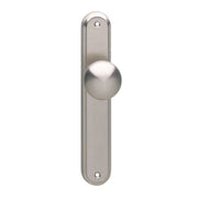 Intersteel knop op schild 60x25 mm nikkel mat – vooraanzicht