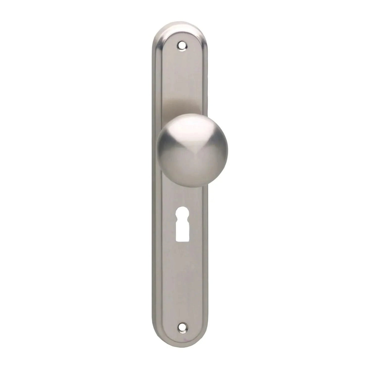 Intersteel knop op schild 60x25 mm nikkel mat – gemonteerd