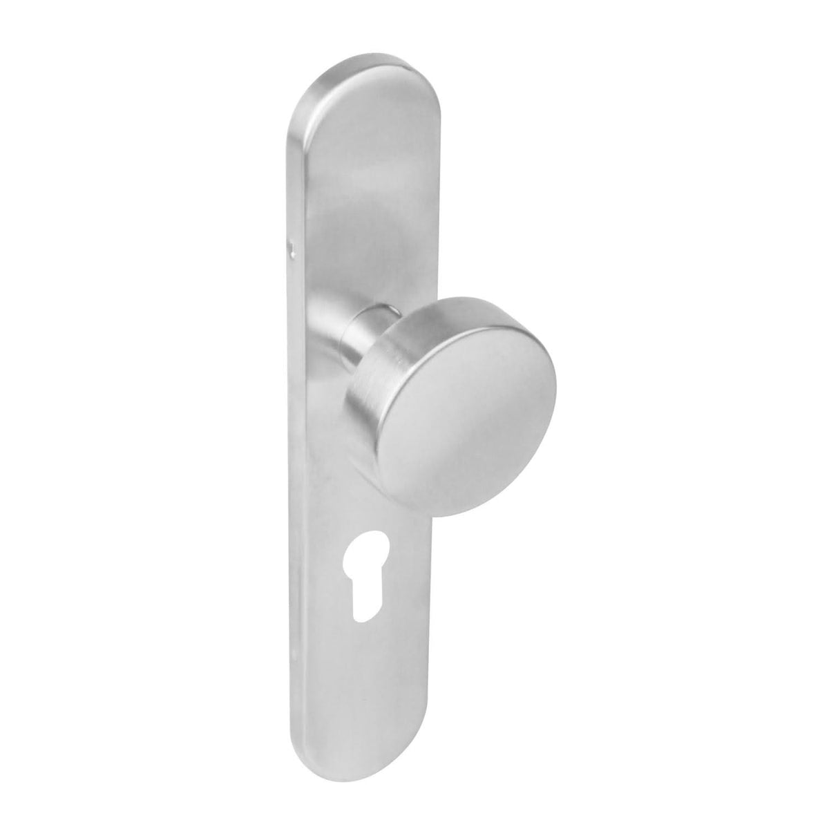 Intersteel knop op ovaal schild RVS geborsteld – detail