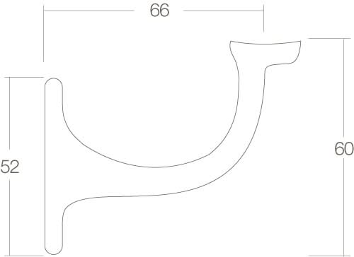 Intersteel leuninghouder hol zadel blind messing gelakt – detailweergave