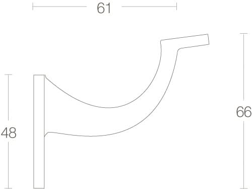 Intersteel leuninghouder hol zadel chroom – detailfoto