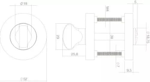 Intersteel rozet toilet-/badkamersluiting rond wit detail