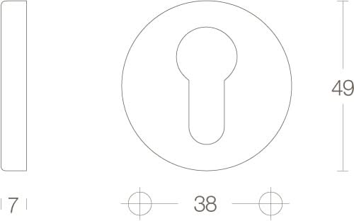 Intersteel rozet profielcilindergat rond verdekt mat zwart – detail