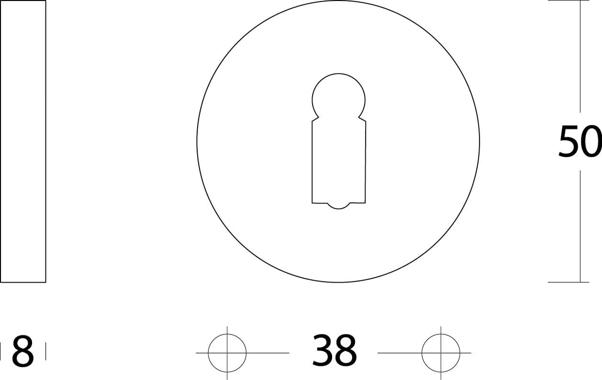Intersteel rozet met sleutelgat rond nikkel mat – detail