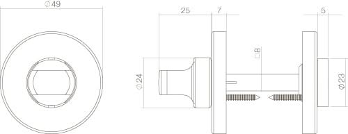 Intersteel rozet toilet-/badkamersluiting Chroom Mat detail