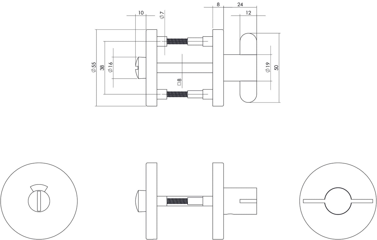 Intersteel rozet toilet-/badkamersluiting kunststof RVS-look – detail