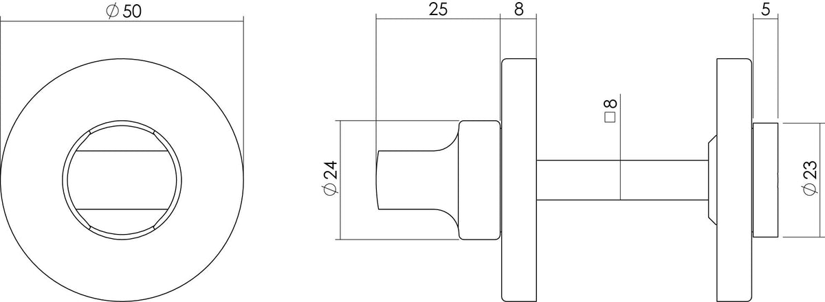 Intersteel toilet-/badkamersluiting rond nikkel detail