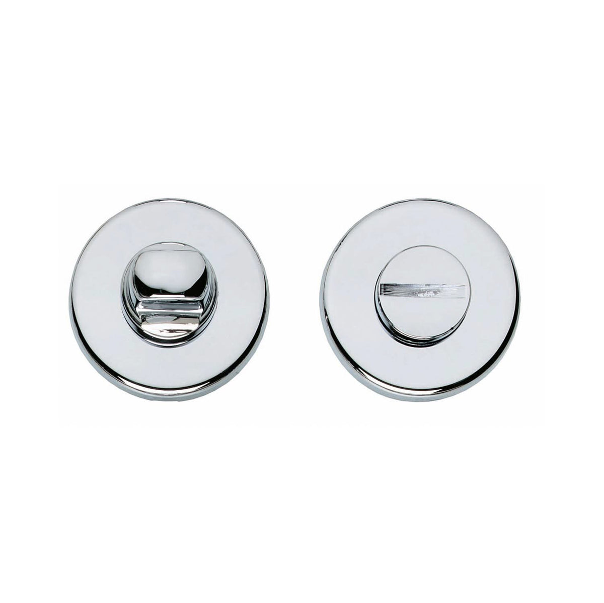 Intersteel toilet-/badkamersluiting rond kunststof chroom – vooraanzicht