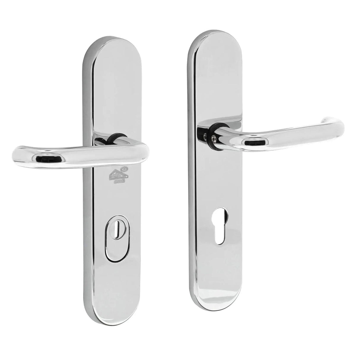 Intersteel SKG*** veiligheidsbeslag PC72 ovaal chroom – vooraanzicht